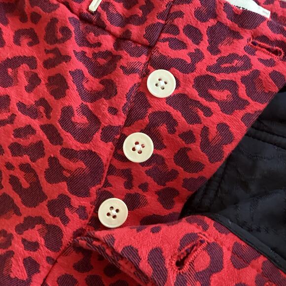 Zadig & Voltaire Prune Red Leopard Jacquard Straight Slim Pants 36 S - Picture 11 of 11